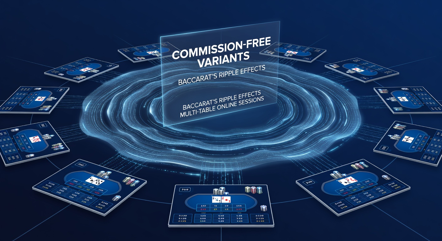 Übersicht über kommissionsfreie Baccarat-Tische in einer Online-Casino-Umgebung mit mehreren aktiven Sessions