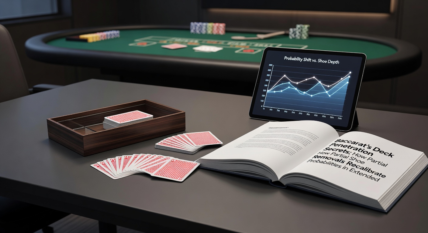 Croupier entfernt Karten aus dem Baccarat-Schuh während einer ausgedehnten Sitzung