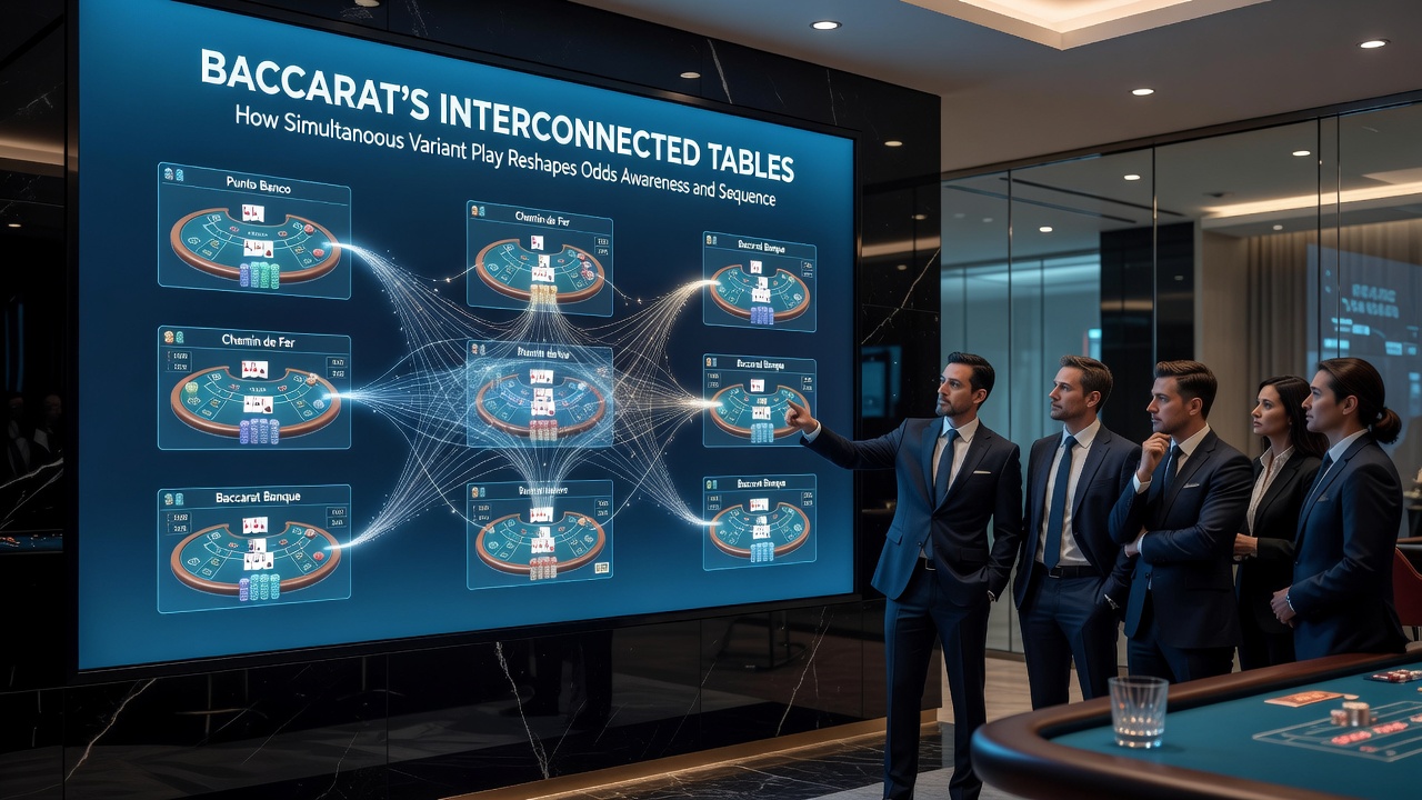 Spieler koordinieren Wettsequenzen über mehrere Baccarat-Varianten an vernetzten Tischen