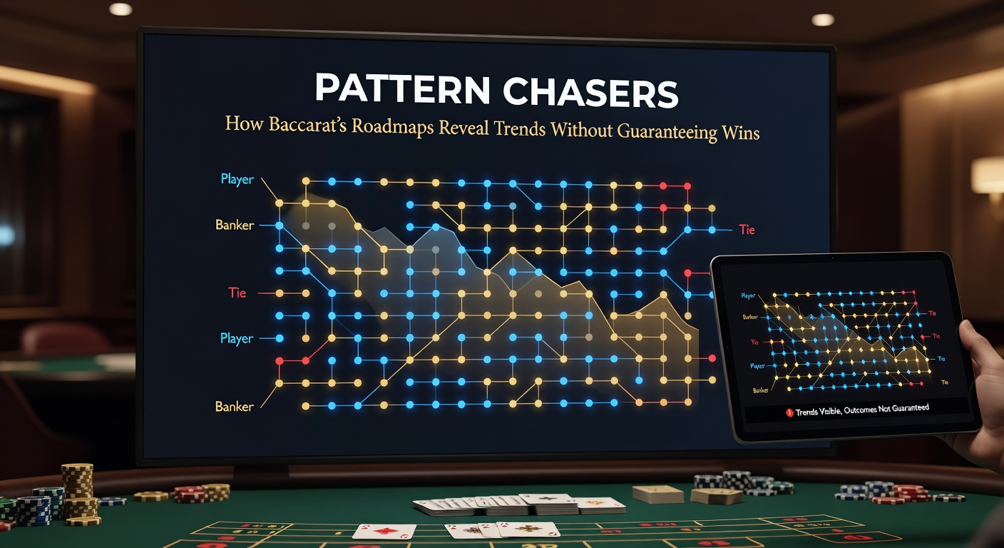 Detaillierte Darstellung eines Baccarat-Big Roads mit markanten Streaks in Rot und Blau, die ein typisches Drachen-Pattern zeigen